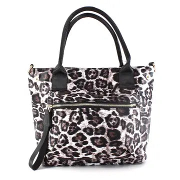 Pretty Persuasions Leopard Pattern Waterproof Nylon Tote Crossbody Bag