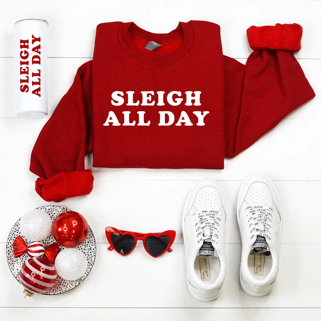 Sleigh All Day Crewneck Christmas Sweatshirt