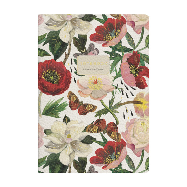 BV by Bruno Visconti Vegan Leather A5 Notebook - Peonies
