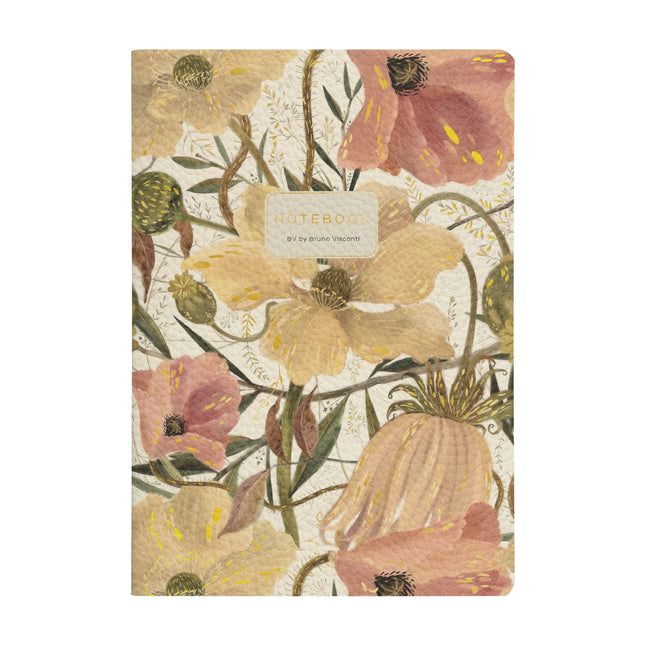 BV by Bruno Visconti Vegan Leather A5 Notebook - Soft Petals