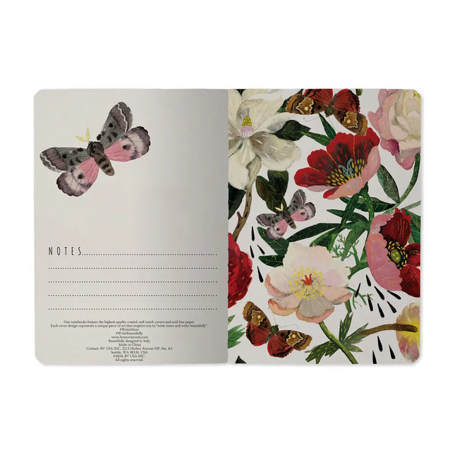 BV by Bruno Visconti Small Notebook Peonies