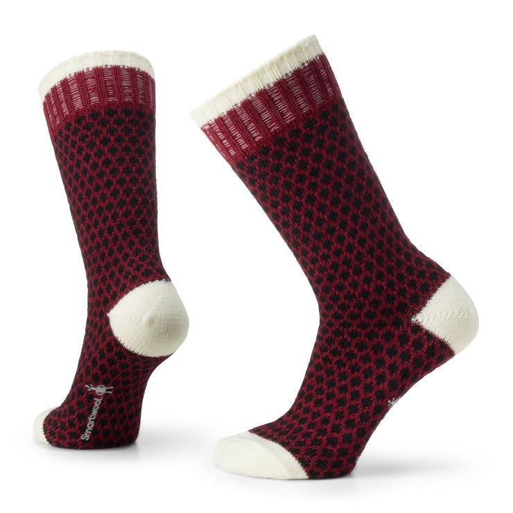 Everyday Popcorn Polka Dot Crew Socks - TIBETAN RED