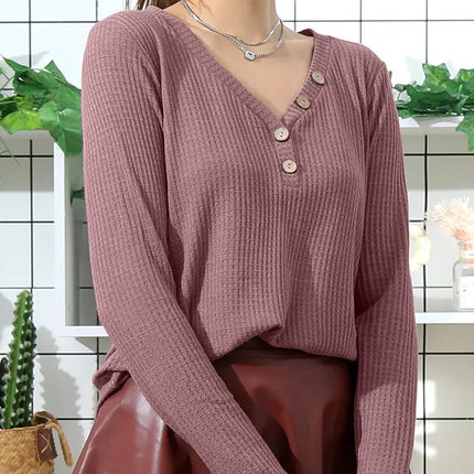 NINEXIS Henley Long Sleeve Knit Sweater