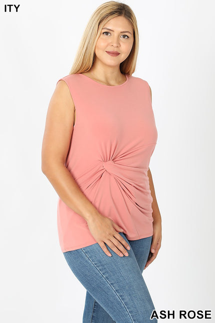 Knot Front Sleeveless Top
