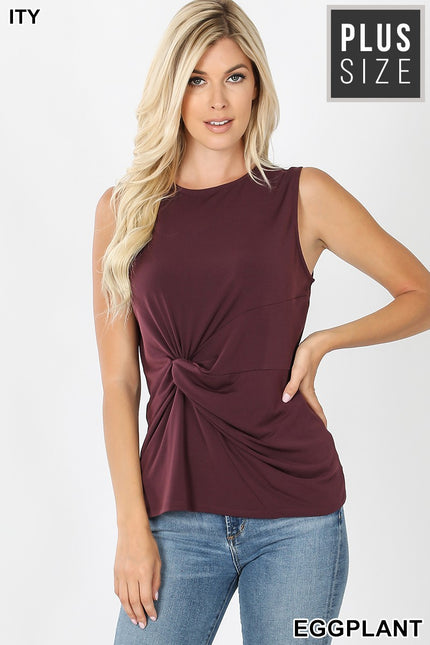 Knot Front Sleeveless Top