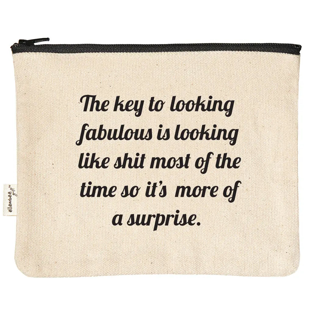 The Key To Looking Fabulous Looking Like Shit Zipper Pouch