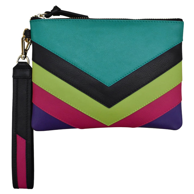 ILI Multi Color Top Zip Wristlet