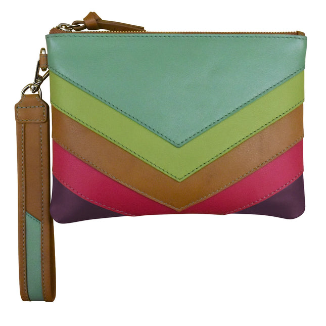 ILI Multi Color Top Zip Wristlet