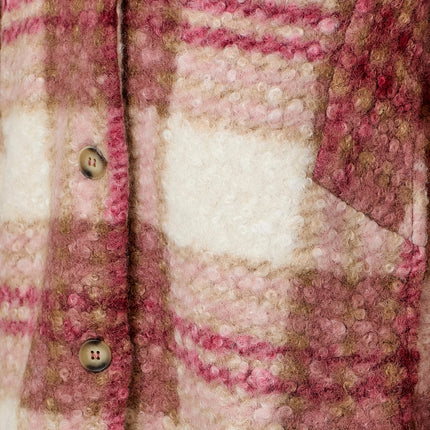 MYSTREE Plaid Button Down Shacket - Rosé