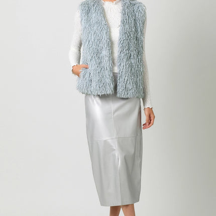 MYSTREE Eyelash Fur Vest