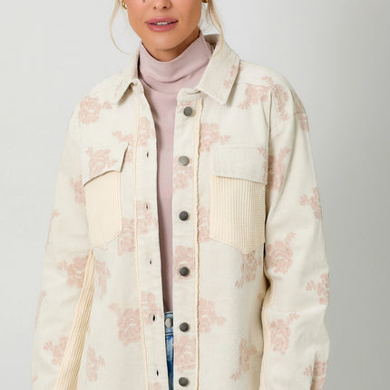 MYSTREE Corduroy Embroidery Jacket - Washed Almond