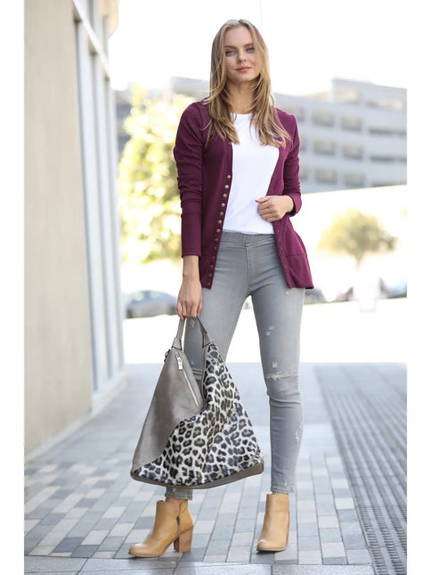 42 POPS Lightweight Sweater Snap Button Cardigan