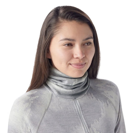 Smartwool Thermal Merino Reversible Neck Gaiter - Light Gray Foggy Pines