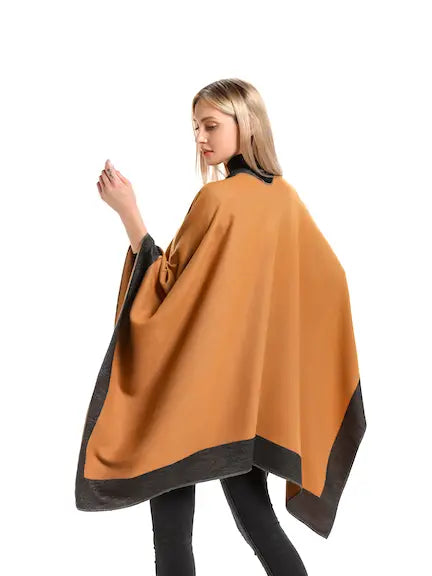 PRETTY PERSUASIONS Hollyn Reversible Cape Wrap - Ginger