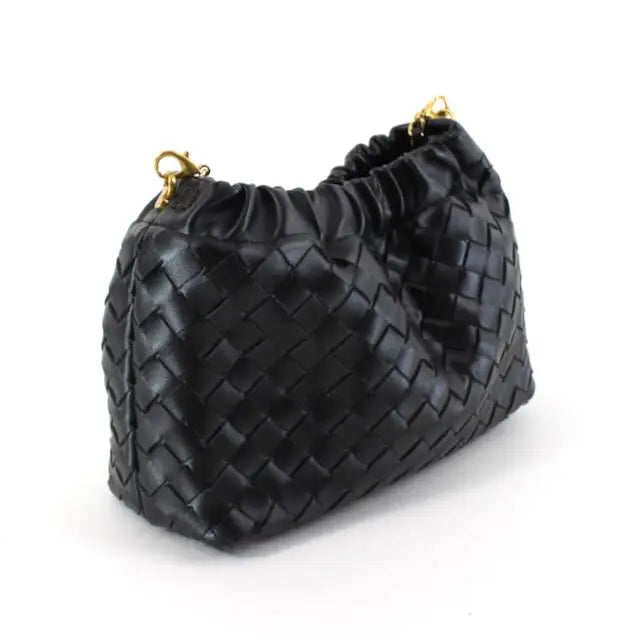 Pretty Persuasions Small Woven Crossby Bag W/Chain Strap