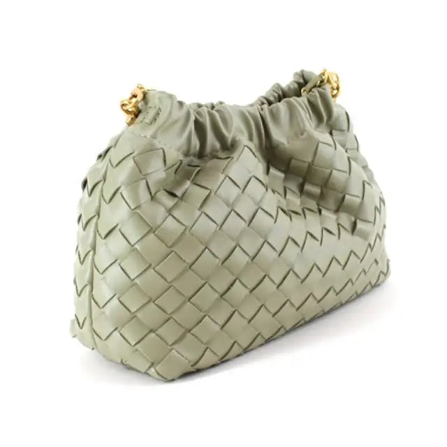 Pretty Persuasions Small Woven Crossby Bag W/Chain Strap