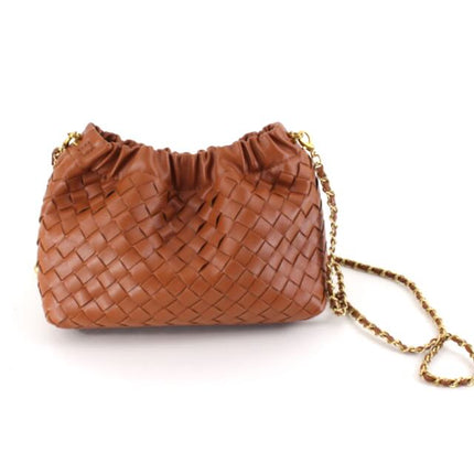 Pretty Persuasions Small Woven Crossby Bag W/Chain Strap