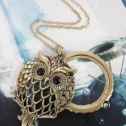 Owl 6 Times Magnifier Magnifying Glass Necklace