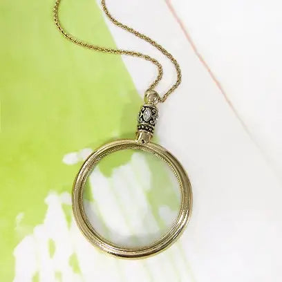 Plain 6 Times Magnifier Magnifying Glass Pendant Necklace