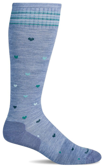 Sockwell Women’s Full Heart | Moderate Graduated Compression Socks - Bluestone