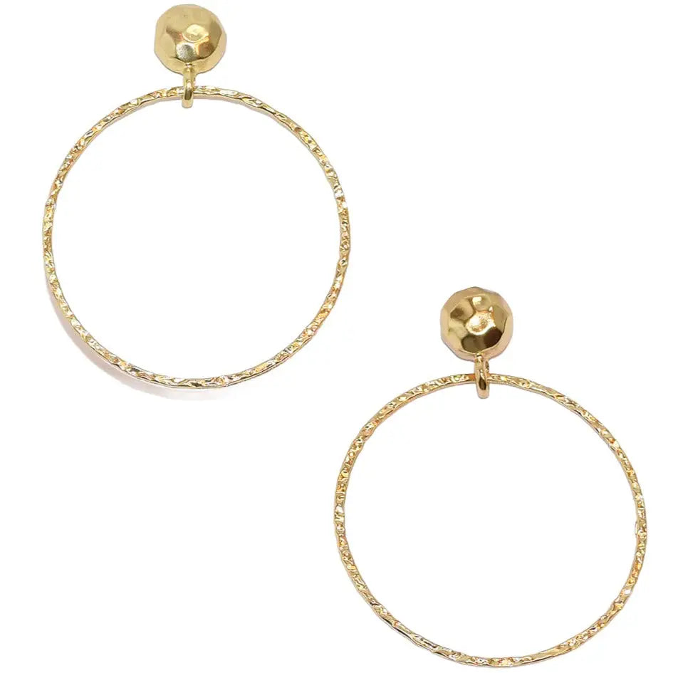 Large Frontal Hoop Earrings - Gold