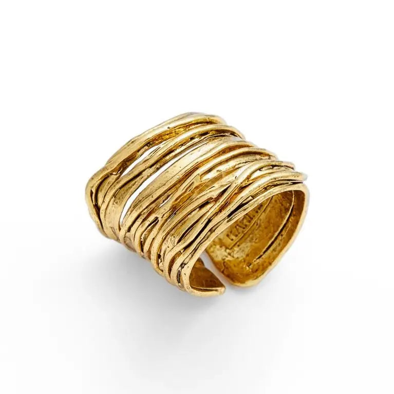 Brushed Ribbon Ring - Gold