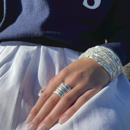 Brushed Ribbon Ring - Silver