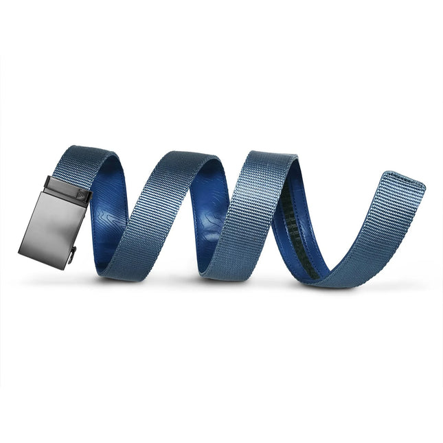 MISSION BELT| GUN METAL - IN BLUE NYLON