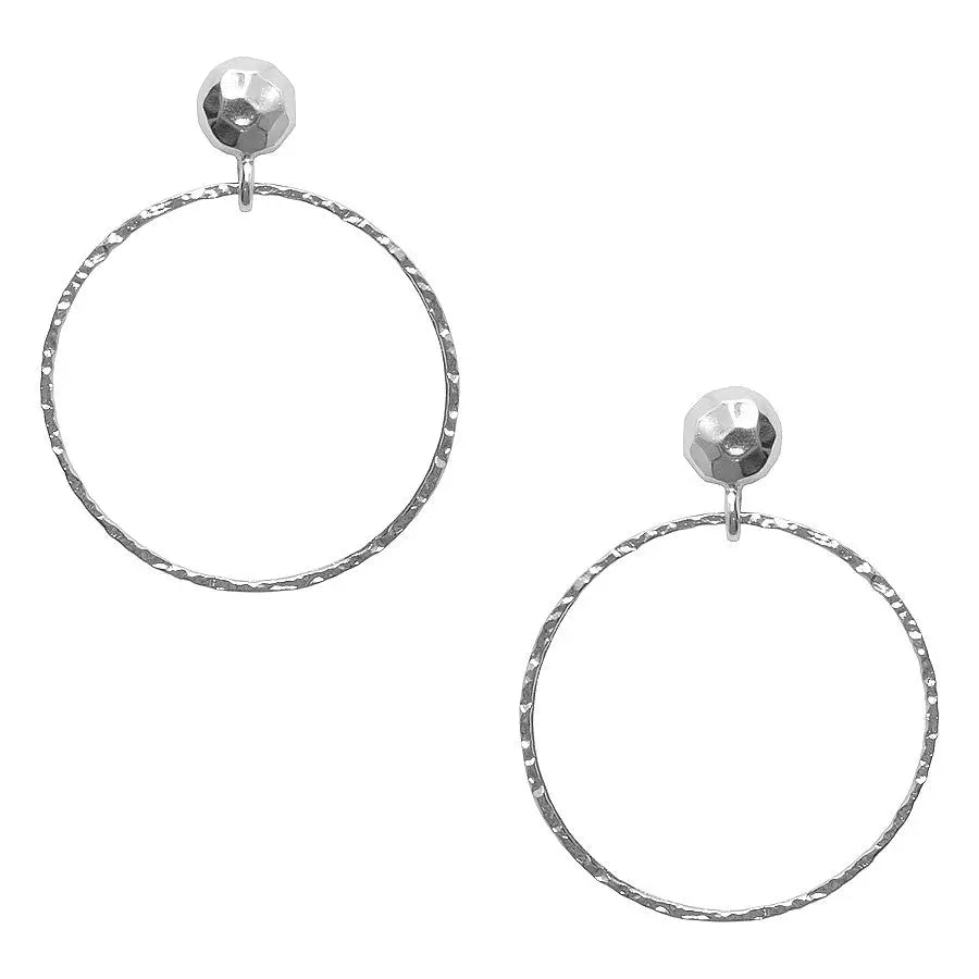 Large Frontal Hoop Earrings - Silver