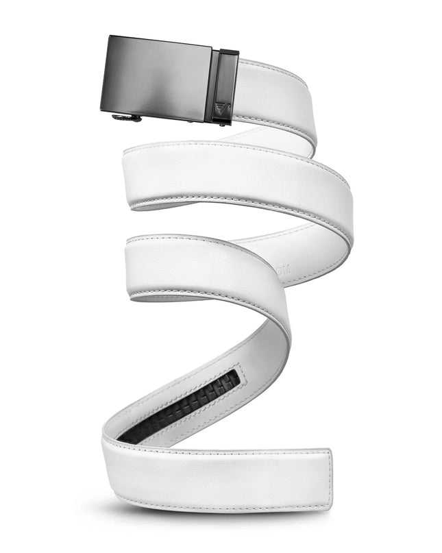 MISSION BELT| GUN METAL - IN WHITE