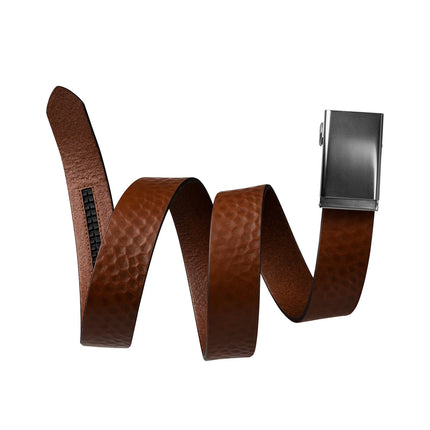 MISSION BELT| GUN METAL/CADDY FULL GRAIN - TOBACCO BROWN