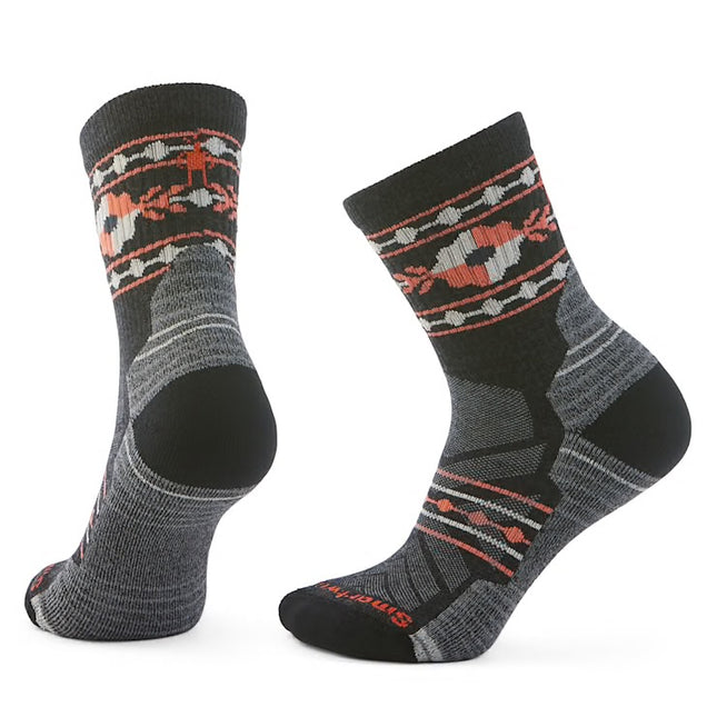 Smartwool Hike Retro Floral Mid Crew Socks - (Women’s) - Charcoal
