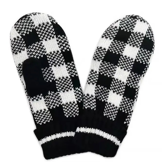 Buffalo Check Pattern Cuff Mittens