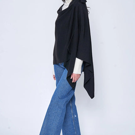 Hana Solid Ruana with Shoulder Strap