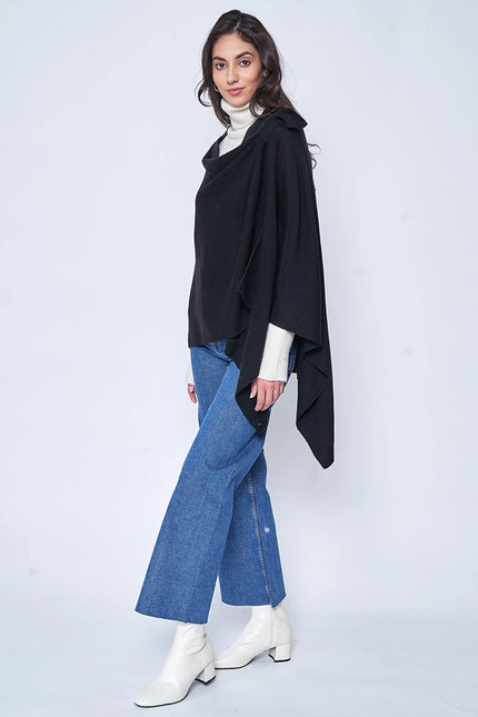 Hana Solid Ruana with Shoulder Strap