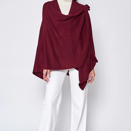 Hana Solid Ruana with Shoulder Strap
