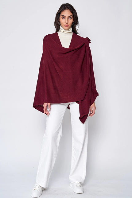 Hana Solid Ruana with Shoulder Strap