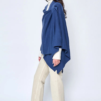 Hana Solid Ruana with Shoulder Strap