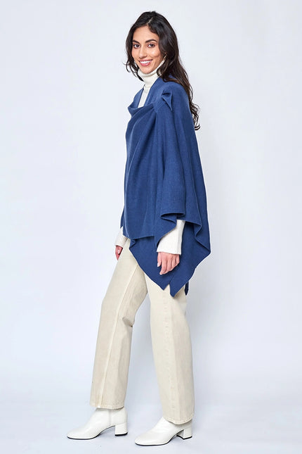 Hana Solid Ruana with Shoulder Strap
