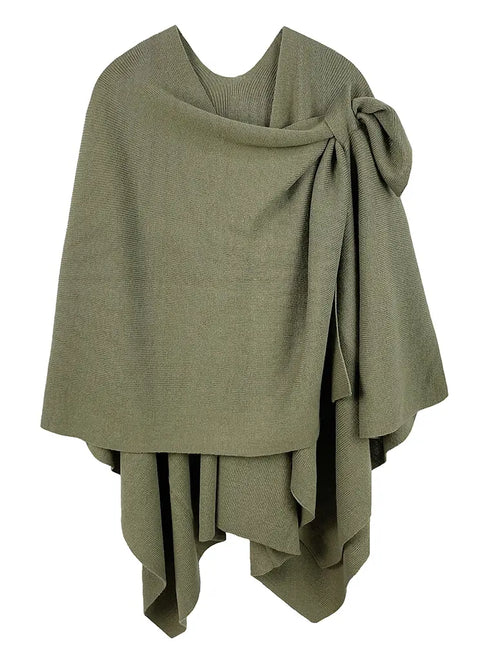 Hana Solid Ruana with Shoulder Strap