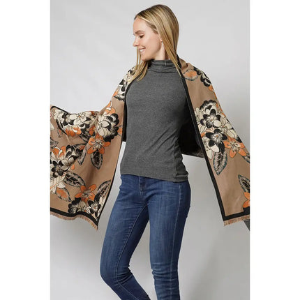 Floral Pattern Shawl Winter Scarf