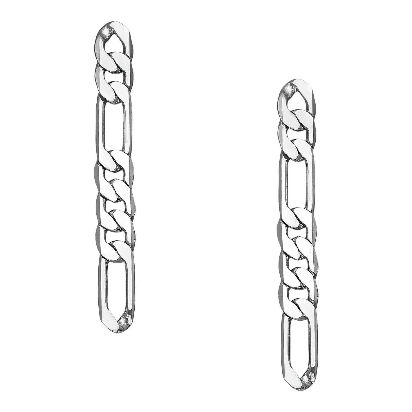 Sterling Curb Link Chain Post Earrings