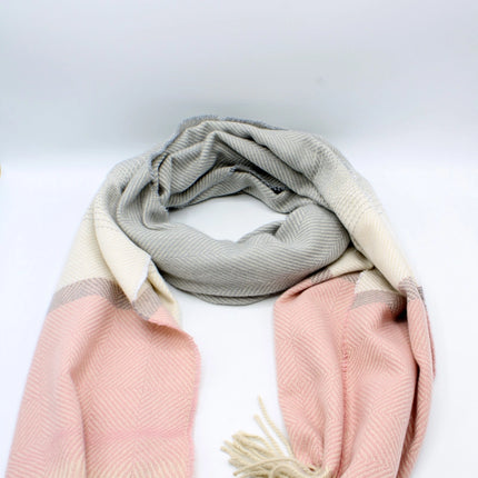 Plain Cashmere Sensation Scarf - Herringbone Pattern