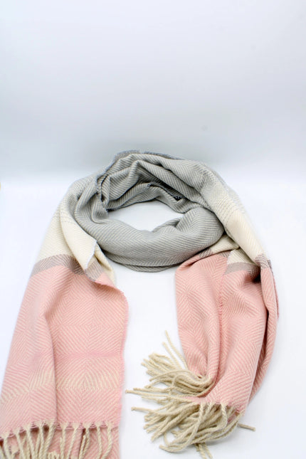 Plain Cashmere Sensation Scarf - Herringbone Pattern