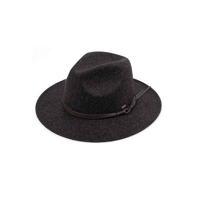 C.C Vegan Felt Leather Trim Heather Color Hat