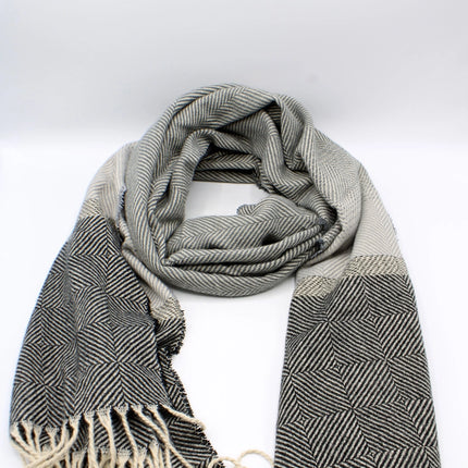 Plain Cashmere Sensation Scarf - Herringbone Pattern