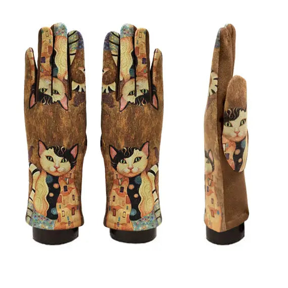 Mediterranean Concepts - Artist Gustv Klimt Abstract Cat  Glove