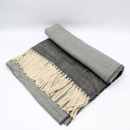 Plain Cashmere Sensation Scarf - Herringbone Pattern