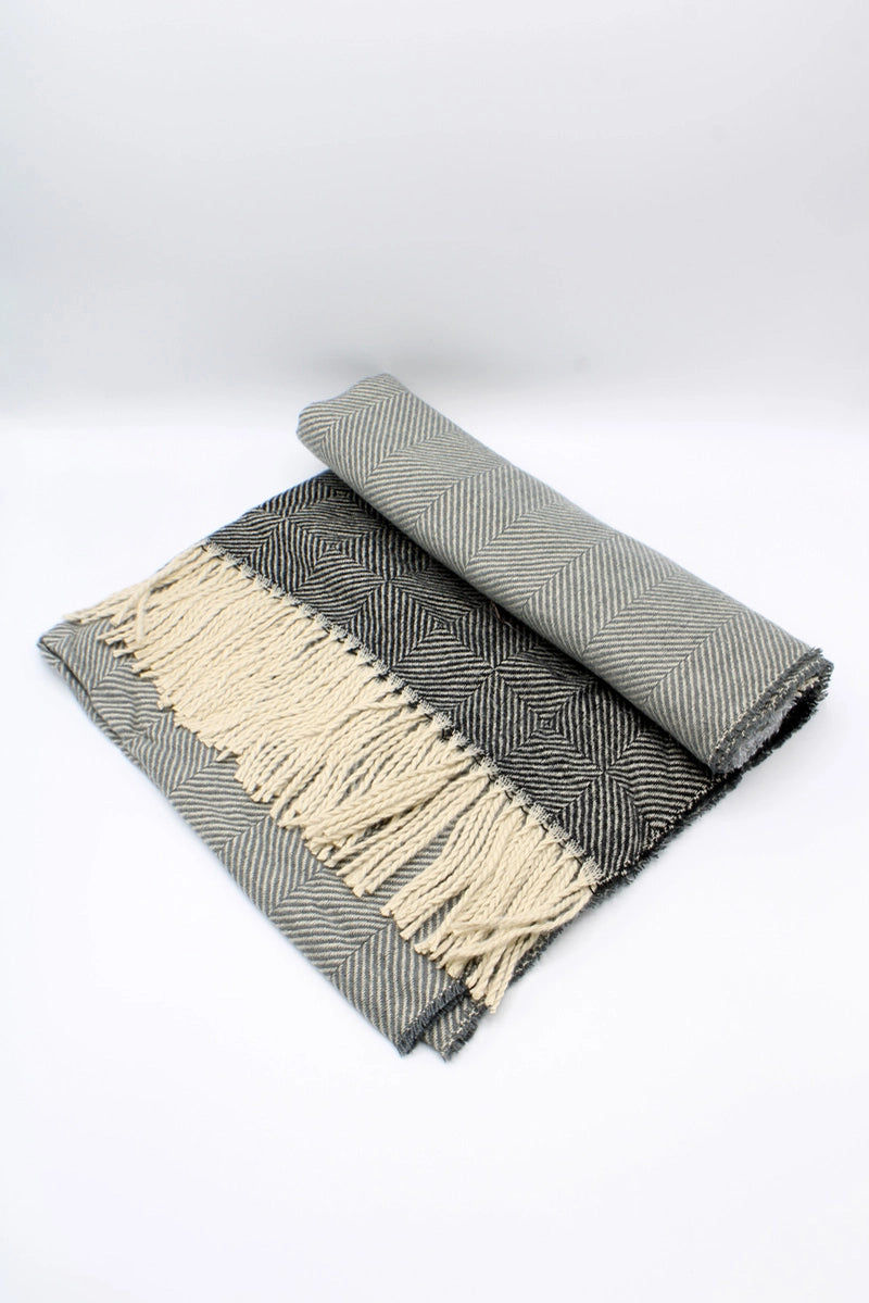 Plain Cashmere Sensation Scarf - Herringbone Pattern