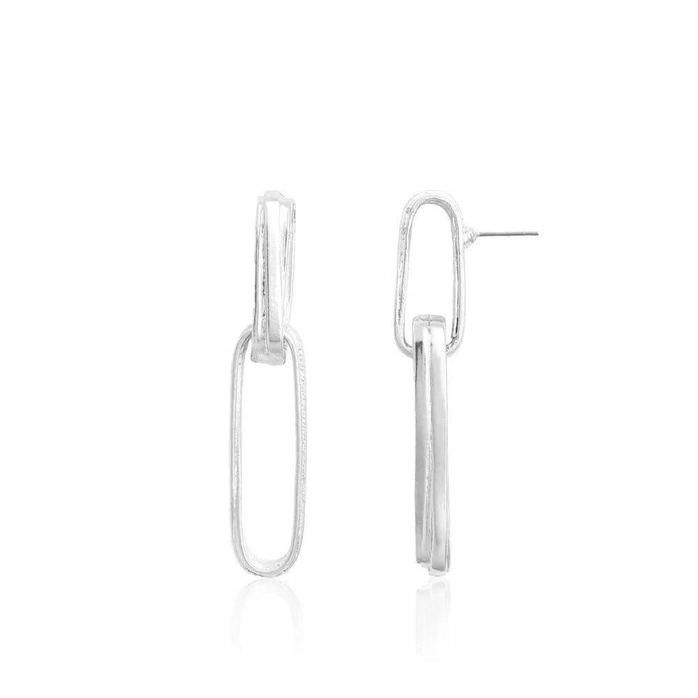 Rectangular Link Drop Earrings